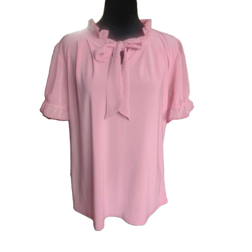 Liz McCoy Women's Size XLarge Coral Ruffly Blouse